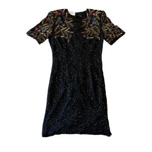 Stenay True Vintage 100% Silk Beaded Dress